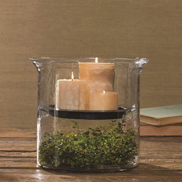 Hammered Glass Cylinder with Candle Pan - Park Designs - The Fox Decor
